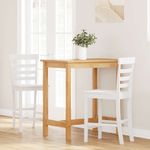 Casa si Gradina - Mobilier - Scaune si fotolii - Scaune - Scaune de bar 2 buc din cauciuc din lemn masiv alb - Infinity.ro