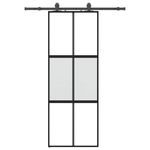 Casa si Gradina - Constructii - Usi interior, exterior si garaj - Usi interior - Usa glisanta cu set feronerie neagra 76x205cm sticla securizata - Infinity.ro
