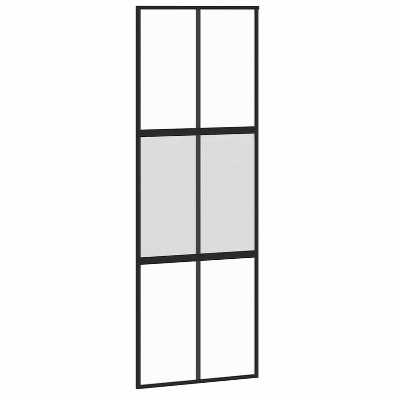 Casa si Gradina - Constructii - Usi interior, exterior si garaj - Usi interior - Usa glisanta cu set feronerie neagra 76x205cm sticla securizata - Infinity.ro
