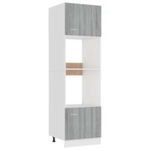 Casa si Gradina - Mobilier - Comode si corpuri - Corpuri bucatarie - Dulap cuptor microunde, gri sonoma, 60x57x207cm, lemn prelucrat - Infinity.ro