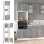 Casa si Gradina - Mobilier - Comode si corpuri - Corpuri bucatarie - Dulap cuptor microunde, gri sonoma, 60x57x207cm, lemn prelucrat - Infinity.ro