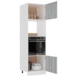 Casa si Gradina - Mobilier - Comode si corpuri - Corpuri bucatarie - Dulap cuptor microunde, gri sonoma, 60x57x207cm, lemn prelucrat - Infinity.ro
