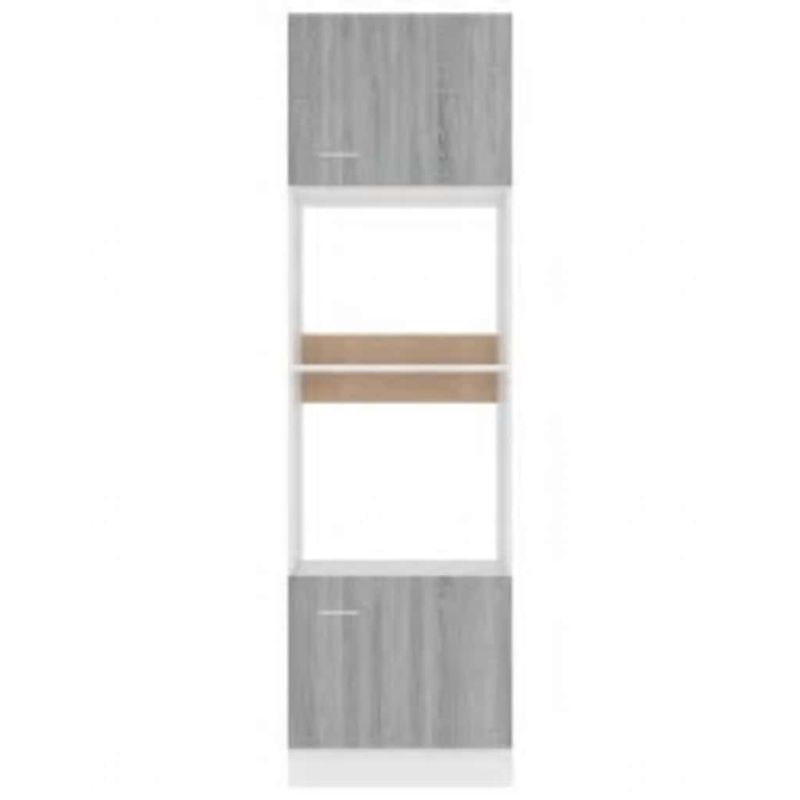 Casa si Gradina - Mobilier - Comode si corpuri - Corpuri bucatarie - Dulap cuptor microunde, gri sonoma, 60x57x207cm, lemn prelucrat - Infinity.ro