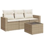 Casa si Gradina - Gradina si terasa - Mobilier exterior - Canapele si fotolii gradina - Set canapele de gradina, 4 piese, cu perne, bej, poliratan - Infinity.ro