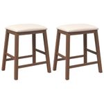 Casa si Gradina - Mobilier - Scaune si fotolii - Scaune - Scaune de bar cu perne 2 buc din cauciuc din lemn masiv maro - Infinity.ro