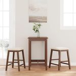 Casa si Gradina - Mobilier - Scaune si fotolii - Scaune - Scaune de bar cu perne 2 buc din cauciuc din lemn masiv maro - Infinity.ro