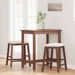Casa si Gradina - Mobilier - Scaune si fotolii - Scaune - Scaune de bar cu perne 2 buc din cauciuc din lemn masiv maro - Infinity.ro