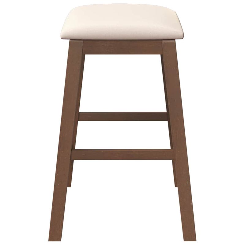 Casa si Gradina - Mobilier - Scaune si fotolii - Scaune - Scaune de bar cu perne 2 buc din cauciuc din lemn masiv maro - Infinity.ro