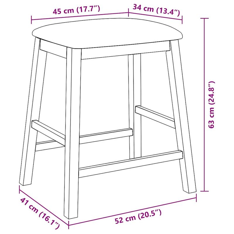 Casa si Gradina - Mobilier - Scaune si fotolii - Scaune - Scaune de bar cu perne 2 buc din cauciuc din lemn masiv maro - Infinity.ro