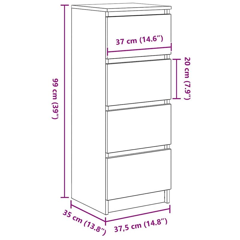 Casa si Gradina - Mobilier - Comode si corpuri - Comode - Bufeta Stejar Sonoma 37,5x35x99 cm Lemn prelucrat - Infinity.ro