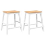 Casa si Gradina - Mobilier - Scaune si fotolii - Scaune - Scaune de bar 2 buc Cauciuc din lemn masiv alb și natural - Infinity.ro