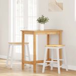 Casa si Gradina - Mobilier - Scaune si fotolii - Scaune - Scaune de bar 2 buc Cauciuc din lemn masiv alb și natural - Infinity.ro