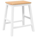 Casa si Gradina - Mobilier - Scaune si fotolii - Scaune - Scaune de bar 2 buc Cauciuc din lemn masiv alb și natural - Infinity.ro