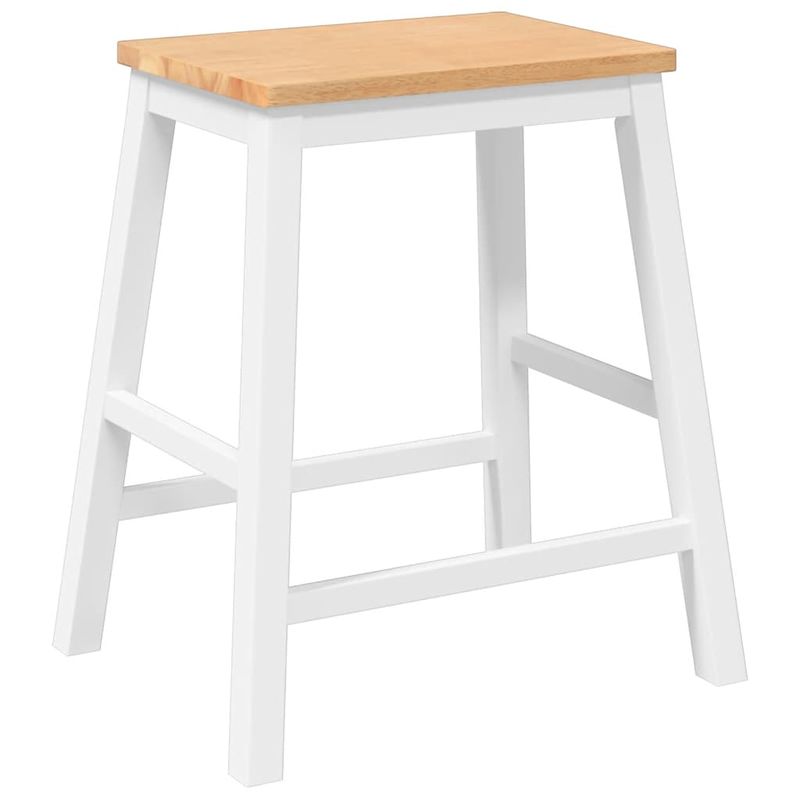 Casa si Gradina - Mobilier - Scaune si fotolii - Scaune - Scaune de bar 2 buc Cauciuc din lemn masiv alb și natural - Infinity.ro