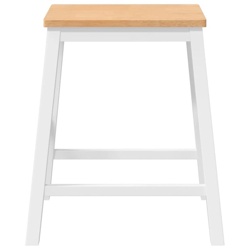 Casa si Gradina - Mobilier - Scaune si fotolii - Scaune - Scaune de bar 2 buc Cauciuc din lemn masiv alb și natural - Infinity.ro