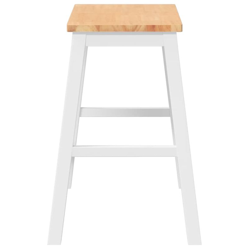 Casa si Gradina - Mobilier - Scaune si fotolii - Scaune - Scaune de bar 2 buc Cauciuc din lemn masiv alb și natural - Infinity.ro