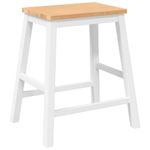 Casa si Gradina - Mobilier - Scaune si fotolii - Scaune - Scaune de bar 2 buc Cauciuc din lemn masiv alb și natural - Infinity.ro
