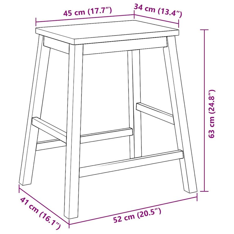 Casa si Gradina - Mobilier - Scaune si fotolii - Scaune - Scaune de bar 2 buc Cauciuc din lemn masiv alb și natural - Infinity.ro
