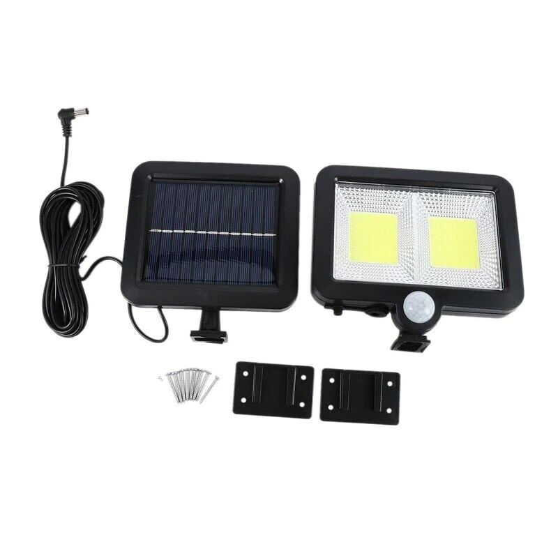 Casa si Gradina - Corpuri si surse de iluminat - Iluminat exterior - Lampi solare - Lampa solara Flippy cu senzor de miscare, 108 COB LED, 2 grile, 2400lm, ip65, negru - Infinity.ro