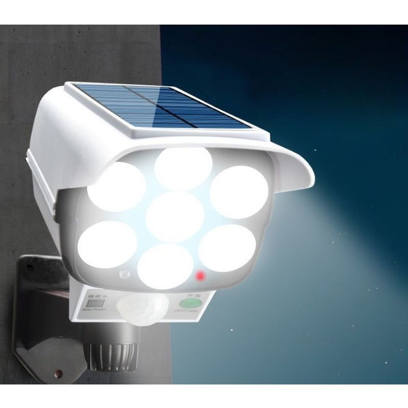 Casa si Gradina - Corpuri si surse de iluminat - Iluminat exterior - Lampi solare - Camera de supraveghere falsa, incarcare solara, 77 LED-uri, senzor de miscare, Flippy - Infinity.ro