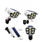 Casa si Gradina - Corpuri si surse de iluminat - Iluminat exterior - Lampi solare - Camera de supraveghere falsa, incarcare solara, 77 LED-uri, senzor de miscare, Flippy - Infinity.ro