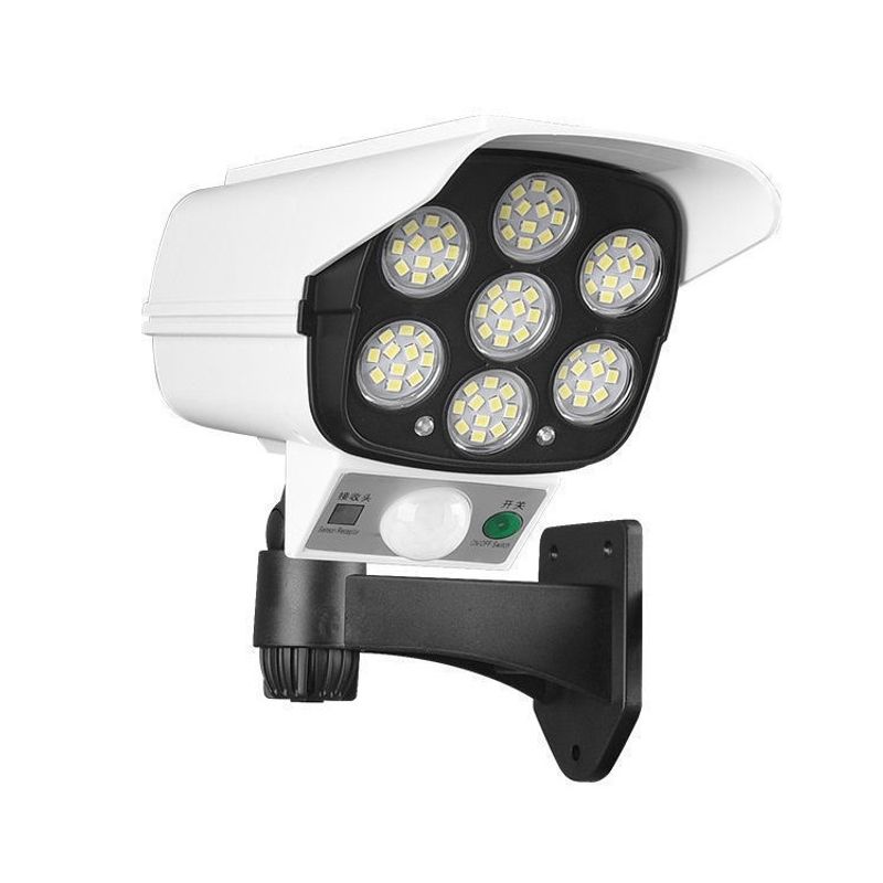 Casa si Gradina - Corpuri si surse de iluminat - Iluminat exterior - Lampi solare - Camera de supraveghere falsa, incarcare solara, 77 LED-uri, senzor de miscare, Flippy - Infinity.ro