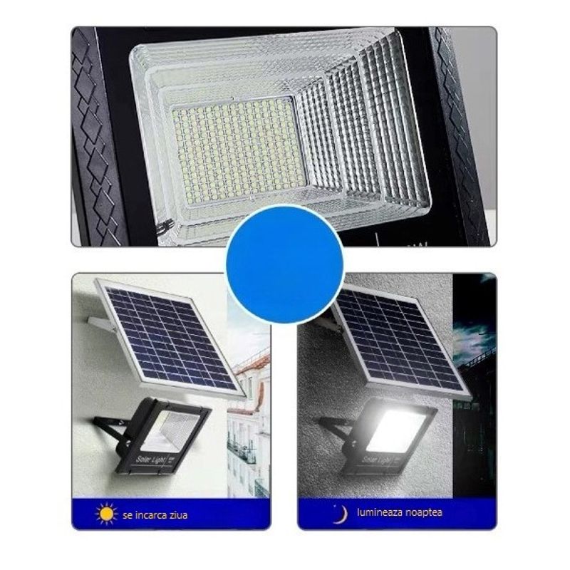 Casa si Gradina - Corpuri si surse de iluminat - Iluminat exterior - Lampi solare - Lampa solara stradala, Flippy, 220 LED, 100 W, cu panou solar, brat de montare inclus - Infinity.ro