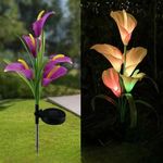 Casa si Gradina - Corpuri si surse de iluminat - Iluminat exterior - Lampi solare - Lumina solara LED tip Crin cu 5 flori, inaltime 75 cm, pentru gradina, Flippy - Infinity.ro