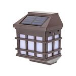 Casa si Gradina - Corpuri si surse de iluminat - Iluminat exterior - Lampi solare - Lampa solara LED tip Felinar pentru perete Flippy, 11.5 x 8.3cm, 1.2V, ABS, 400mAh, alb cald - Infinity.ro