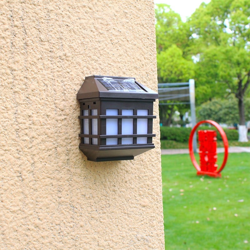 Casa si Gradina - Corpuri si surse de iluminat - Iluminat exterior - Lampi solare - Lampa solara LED tip Felinar pentru perete Flippy, 11.5 x 8.3cm, 1.2V, ABS, 400mAh, alb cald - Infinity.ro
