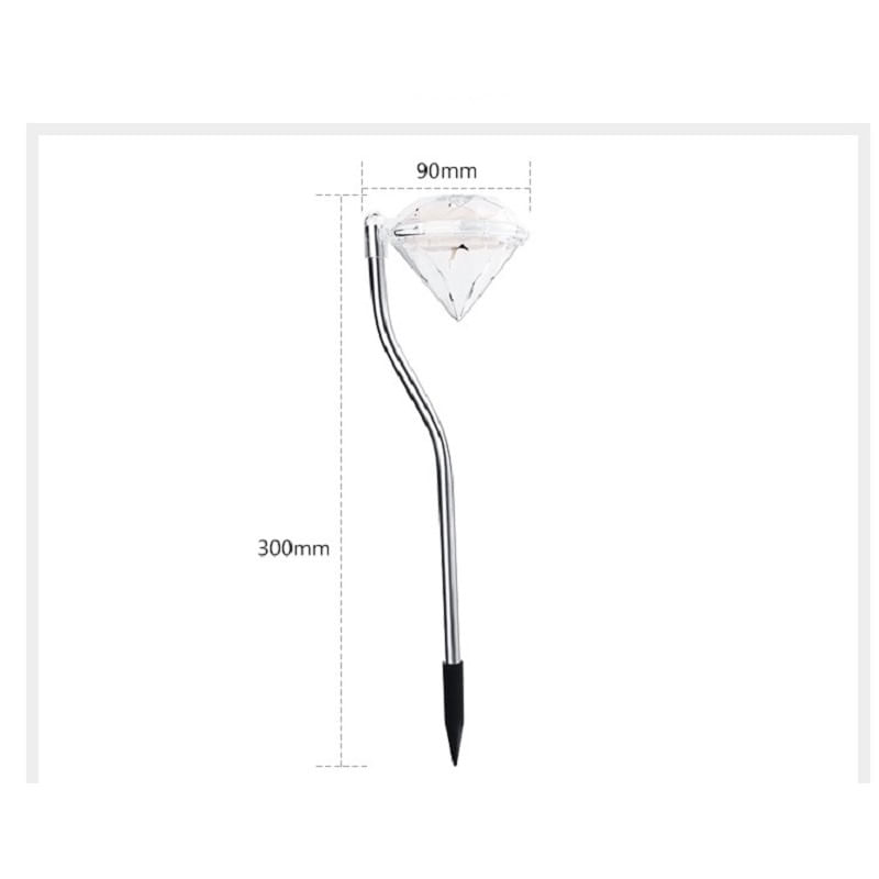 Casa si Gradina - Corpuri si surse de iluminat - Iluminat exterior - Lampi solare - Lampa solara LED tip Diamant pentru gradina Flippy, inaltime 30 cm, 2V, ABS, 600mAh, alb cald - Infinity.ro