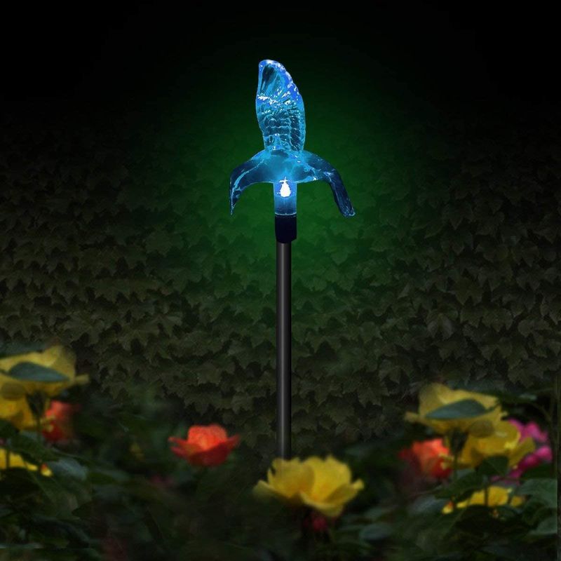 Casa si Gradina - Corpuri si surse de iluminat - Iluminat exterior - Lampi solare - Set 3 Lampi Solare LED tip pasare-fluture-libelula, Inaltime 43 cm, Flippy, Multicolor - Infinity.ro