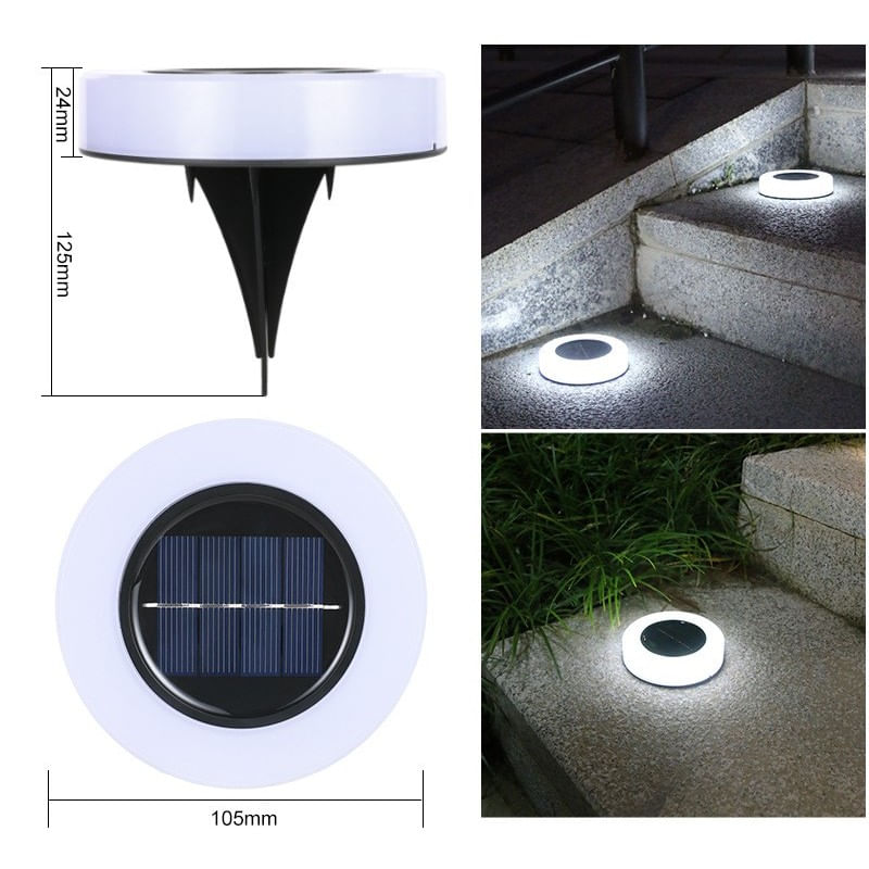 Casa si Gradina - Corpuri si surse de iluminat - Iluminat exterior - Lampi solare - Lampa solara LED, sub forma de cerc, pentru gazon sau gradina, Rezistenta la apa, Flippy, Alb rece - Infinity.ro