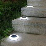 Casa si Gradina - Corpuri si surse de iluminat - Iluminat exterior - Lampi solare - Lampa solara LED, sub forma de cerc, pentru gazon sau gradina, Rezistenta la apa, Flippy, Alb rece - Infinity.ro