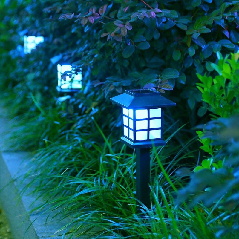 Casa si Gradina - Corpuri si surse de iluminat - Iluminat exterior - Lampi solare - Lampa solara Led pentru gradina, Tip felinar, Flippy, Albastru - Infinity.ro