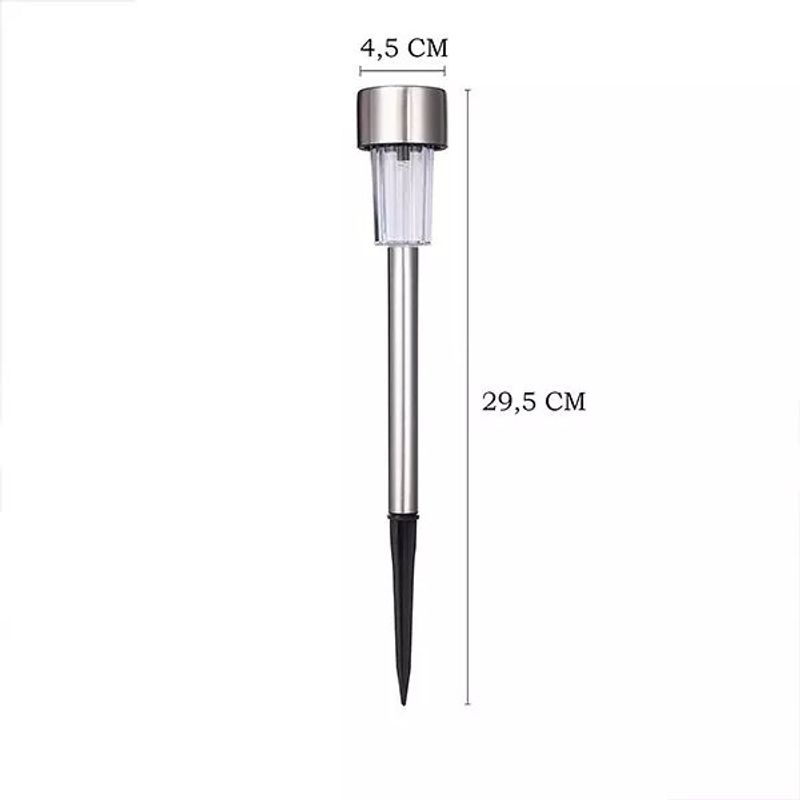 Casa si Gradina - Corpuri si surse de iluminat - Iluminat exterior - Lampi solare - Lampa solara LED de exterior pentru gradina Flippy, dispersor normal, 0.06W, Inox, 29 cm - Infinity.ro