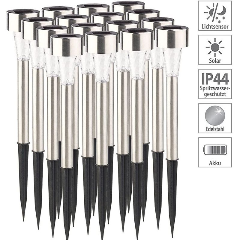 Casa si Gradina - Corpuri si surse de iluminat - Iluminat exterior - Lampi solare - Lampa solara LED de exterior pentru gradina Flippy, dispersor normal, 0.06W, Inox, 29 cm - Infinity.ro
