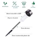 Casa si Gradina - Corpuri si surse de iluminat - Iluminat exterior - Lampi solare - Lampa solara LED de exterior pentru gradina Flippy, dispersor normal, 0.06W, Inox, 29 cm - Infinity.ro