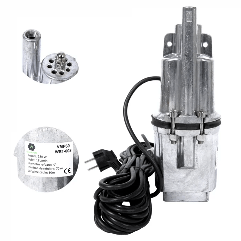 Casa si Gradina - Gradinarit si plante - Instalatii si accesorii pentru irigatii - Pompe apa - Pompa submersibila din inox VMP, 280 W, 70 m inaltime, 1.5 mc/h, 1/2" - Infinity.ro