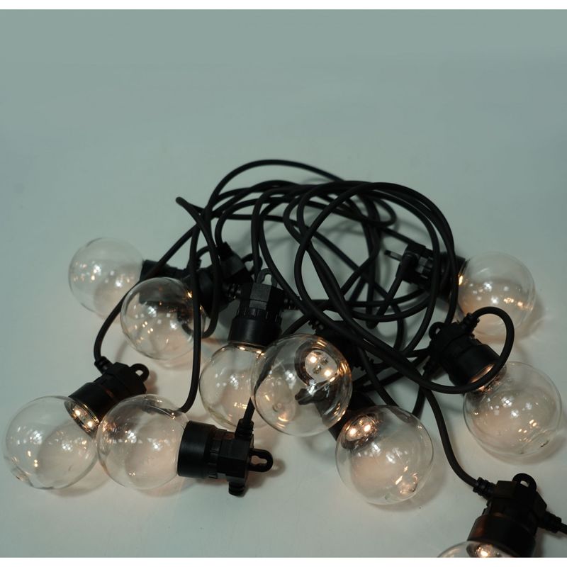 Casa si Gradina - Corpuri si surse de iluminat - Iluminat exterior - Instalatii luminoase exterior - Instalatie Craciun, 5 M, 10 de LED-uri, alb-cald, model cu bulb, liniara, solara, interior/exterior, Flippy - Infinity.ro