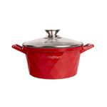 Casa si Gradina - Bucatarie si vesela - Vase pentru gatit - Oale si cratite - Set 3 cratite cu capac CF-DIAC03-RED, acoperire din marmura,20-24-28cm/2L-3.5L-5.7L, anti lipre - Infinity.ro