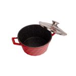 Casa si Gradina - Bucatarie si vesela - Vase pentru gatit - Oale si cratite - Set 3 cratite cu capac CF-DIAC03-RED, acoperire din marmura,20-24-28cm/2L-3.5L-5.7L, anti lipre - Infinity.ro