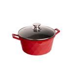 Casa si Gradina - Bucatarie si vesela - Vase pentru gatit - Oale si cratite - Set 3 cratite cu capac CF-DIAC03-RED, acoperire din marmura,20-24-28cm/2L-3.5L-5.7L, anti lipre - Infinity.ro