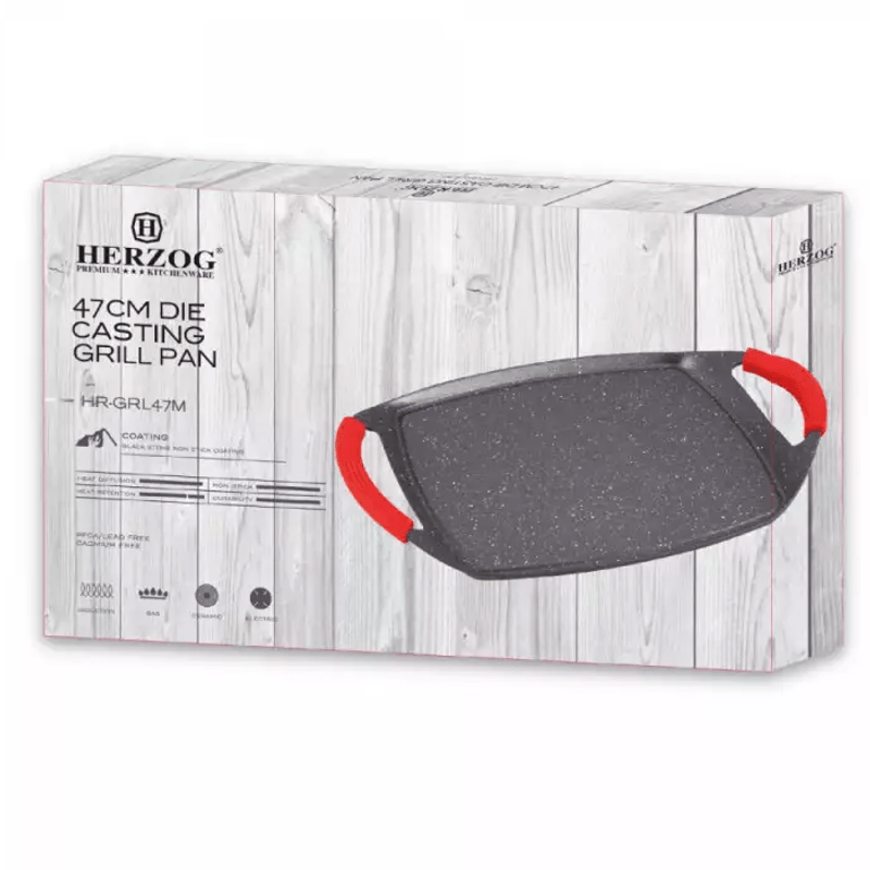 Casa si Gradina - Bucatarie si vesela - Vase pentru gatit - Tigai si seturi - Tava HR-GRL47M, acoperire din marmura, 47cm - Infinity.ro