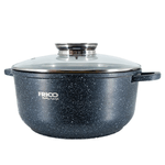 Casa si Gradina - Bucatarie si vesela - Vase pentru gatit - Oale si cratite - Oala aluminiu marmurat, diametru 24cm, capacitate 4.5L, culoare negru, capac de sticla - Infinity.ro