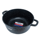 Casa si Gradina - Bucatarie si vesela - Vase pentru gatit - Oale si cratite - Oala aluminiu marmurat, diametru 24cm, capacitate 4.5L, culoare negru, capac de sticla - Infinity.ro