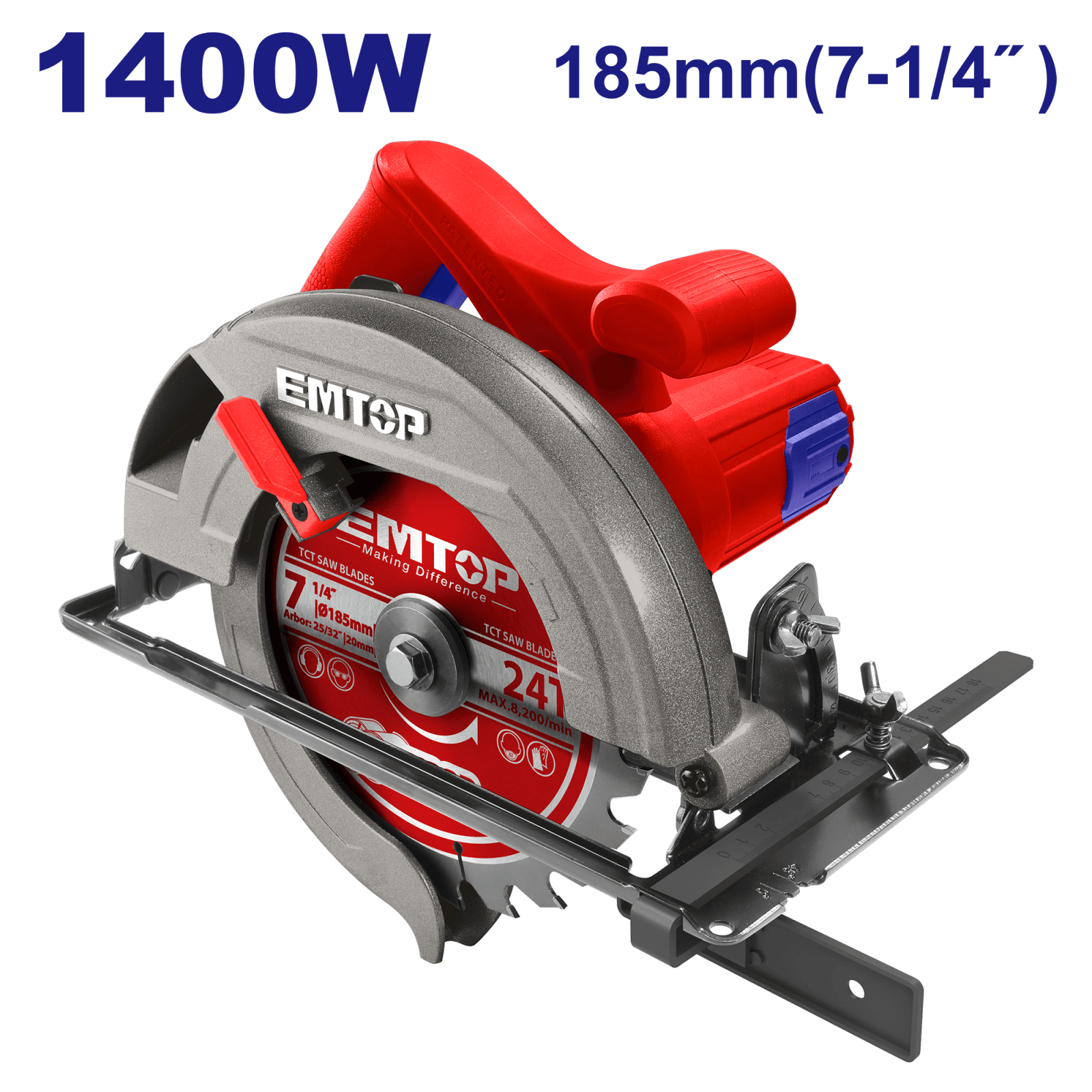 Fierastrau circular electric 1400W, 185mm - ECSW1852, EMTOP