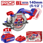 Casa si Gradina - Constructii - Scule electrice si accesorii - Fierastraie electrice - Fierastrau circular cu 1 acumulator 4.0AH, 140mm - ELCS14021, EMTOP - Infinity.ro