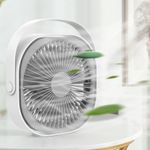 Electronice si Electrocasnice - Climatizare si sisteme de incalzire - Aparate racire aer - Ventilatoare - Mini ventilator pentru birou cu usb, Flippy, rotire 360 grade, 3 viteze, 4000 mA, 13.5 x 12,8, Gri - Infinity.ro