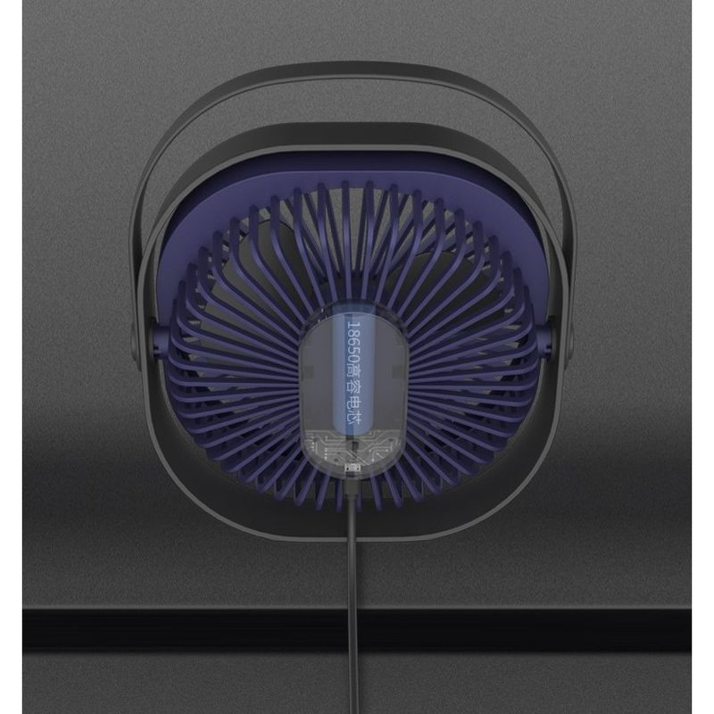 Electronice si Electrocasnice - Climatizare si sisteme de incalzire - Aparate racire aer - Ventilatoare - Mini ventilator pentru birou cu usb, Flippy, rotire 360 grade, 3 viteze, 4000 mA, 13.5 x 12,8, Albastru - Infinity.ro